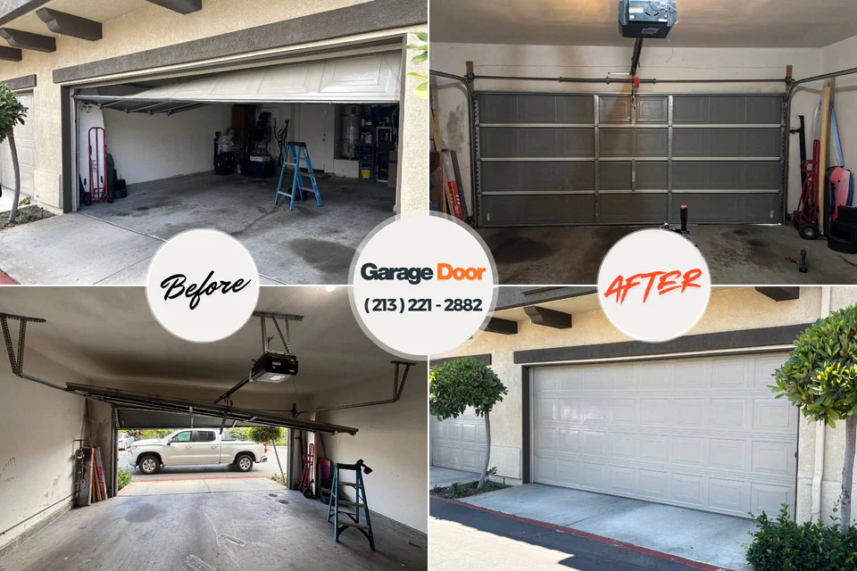 Before and after: garage door repair Anderson County